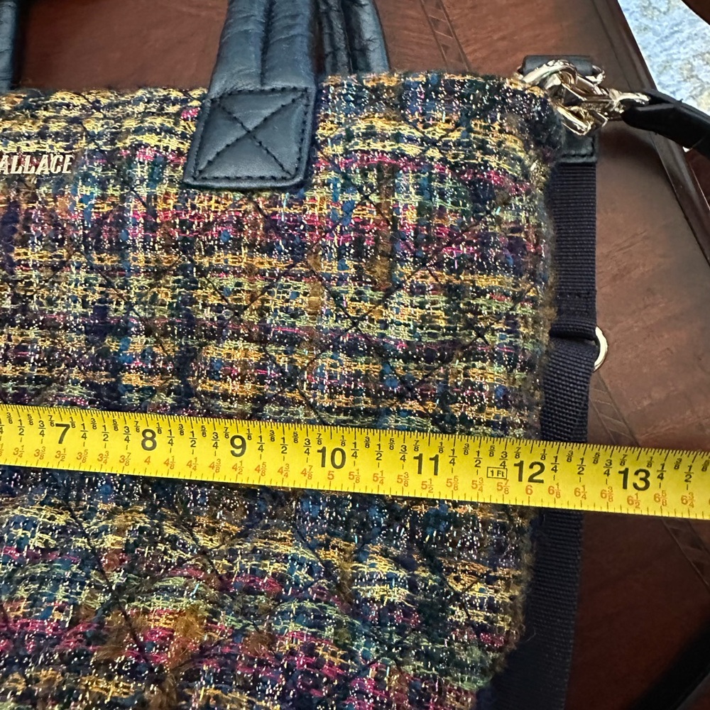 MZ Wallace The Metro Tote® Deluxe - Mini - Gold Multi Tweed Crossbody NWOT $258 - Picture 12 of 15